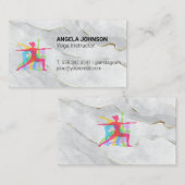 Carte De Visite Logo du Yoga Poses | Marbre (Devant / Derrière)