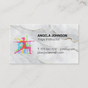 Carte De Visite Logo du Yoga Poses   Marbre
