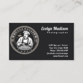 Carte De Visite Logo d'un chef chinois élégant avec traditionnel (Dos)