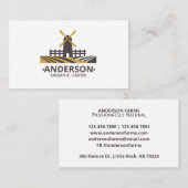 Carte De Visite Logo d'une éolienne agricole biologique moderne (Devant / Derrière)