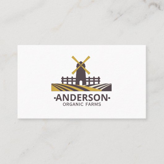 Carte De Visite Logo d'une éolienne agricole biologique moderne (Devant)