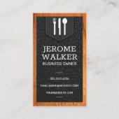 Carte De Visite Logo d'ustensile | Bracelet en cuir pointu | Bois (Devant)