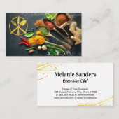 Carte De Visite Logo d'ustensile d'or | Herbes et épices | Culinai (Devant / Derrière)