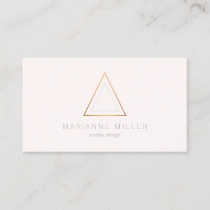 Carte De Visite Logo Edgy Rose Gold Triangle sur le rose clair