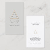 Carte De Visite Logo Edgy Rose Gold Triangle sur Light Grey (Devant / Derrière)