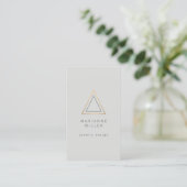 Carte De Visite Logo Edgy Rose Gold Triangle sur Light Grey (Debout devant)