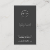 CARTE DE VISITE LOGO ÉLECTRIQUE MODERNE (Dos)