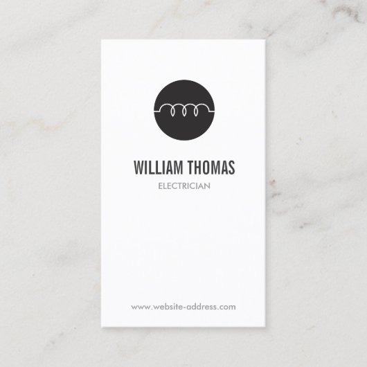 CARTE DE VISITE LOGO ÉLECTRIQUE MODERNE (Devant)