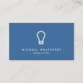 Carte De Visite LOGO ÉLECTRIQUE MODERNE LIGHTBULB sur BLEU (Devant)