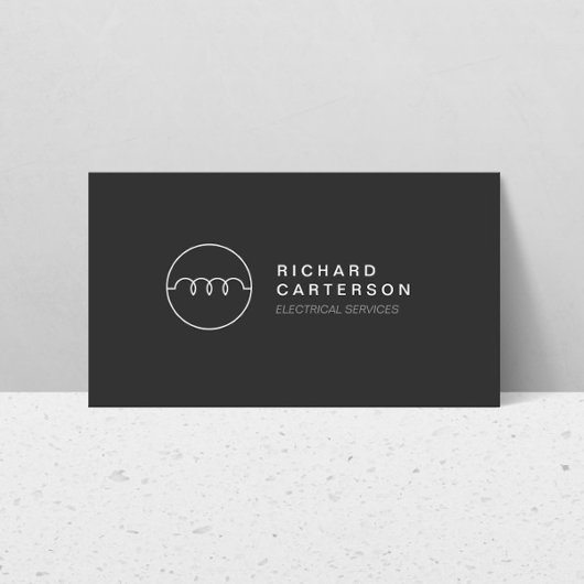 Carte De Visite LOGO ÉLECTRIQUE MODERNE sur DK GRAY II