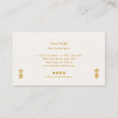 Carte De Visite Logo élégant à ananas tropical (Dos)