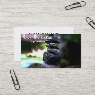 Carte De Visite Logo Élégant Aquarelle Zen Yoga Santé Guérison