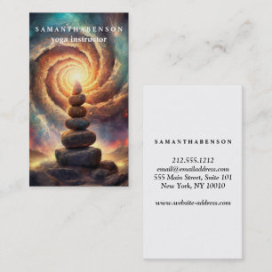 Carte De Visite Logo Élégant Aquarelle Zen Yoga Santé Guérison B