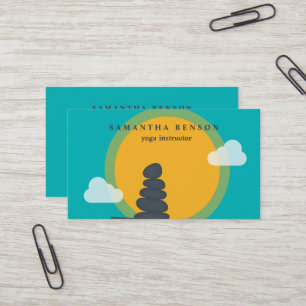 Carte De Visite Logo Élégant Aquarelle Zen Yoga Santé Guérison B
