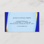 Carte De Visite Logo élégant Blue Gold Luxury Designer (Dos)