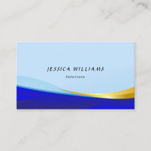 Carte De Visite Logo élégant Blue Gold Luxury Designer