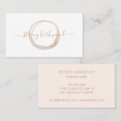 Carte De Visite Logo Elegant Blush moderne Faux Gold Glitter Circl (Devant / Derrière)