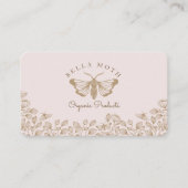 Carte De Visite Logo élégant & chic Rose & Or Florals & Moth (Devant)