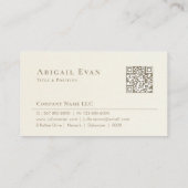 Carte De Visite Logo élégant crémeux blanc et or plume Notaire (Dos)