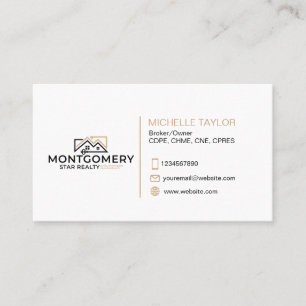 Carte De Visite Logo élégant de courtier immobilier professionnel
