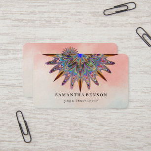 Carte De Visite Logo élégant de fleur de lotus à l'aquarelle pour