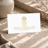 Carte De Visite Logo élégant de l'ananas doré