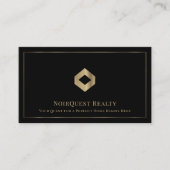 Carte De Visite Logo élégant de luxe noir (Devant)