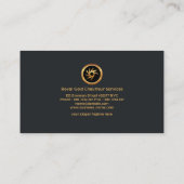 Carte De Visite Logo élégant d'or de monogramme de tache de vague (Dos)