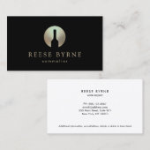 Carte De Visite Logo élégant du sommelier de bouteille de vin (Devant / Derrière)