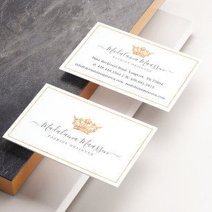Carte De Visite Logo élégant en cuivre Royal Floral & Foliage Crow