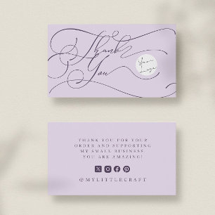 Carte De Visite Logo élégant en écriture manuscrite Merci Marque V