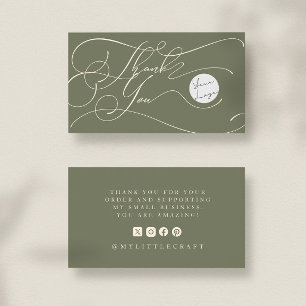 Carte De Visite Logo élégant en écriture manuscrite Merci Petite m