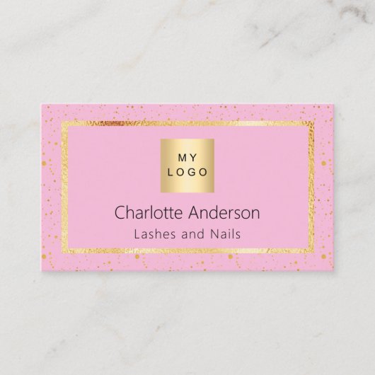 Carte De Visite Logo élégant en or rose code QR moderne (Devant)