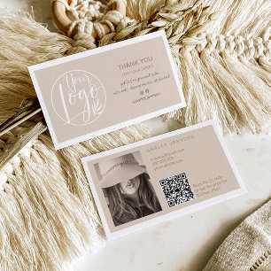 Carte De Visite Logo élégant et minimaliste Qr commander merci