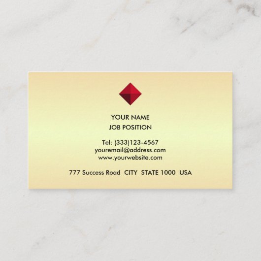 Carte De Visite Logo élégant et modifiable en diamant sur les tons (Dos)