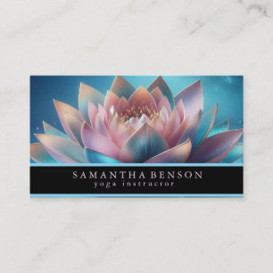 Carte De Visite Logo Élégant Fleur de Lotus Coloré Yoga Moderne