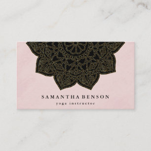 Carte De Visite Logo Élégant Fleur de Lotus en Aquarelle pour Yoga
