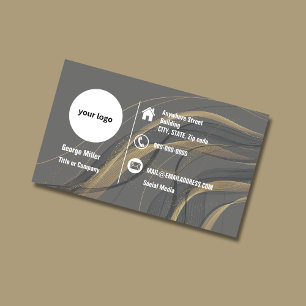 Carte De Visite Logo élégant Gold Black Minimalist Professional