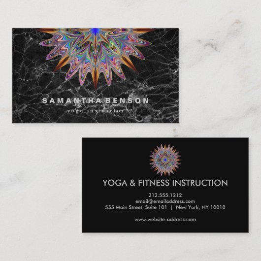 Carte De Visite Logo élégant Lotus Flower Yoga (Devant / Derrière)