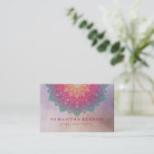 Carte De Visite Logo élégant Lotus Flower Yoga (Debout devant)