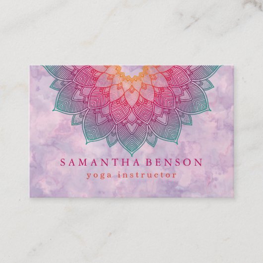 Carte De Visite Logo élégant Lotus Flower Yoga (Devant)