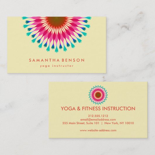 Carte De Visite Logo élégant Lotus Flower Yoga (Devant / Derrière)