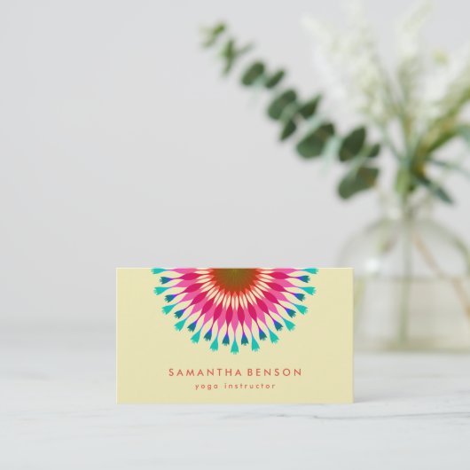 Carte De Visite Logo élégant Lotus Flower Yoga (Debout devant)