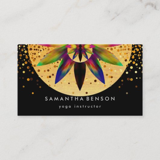 Carte De Visite Logo élégant Lotus Flower Yoga (Devant)