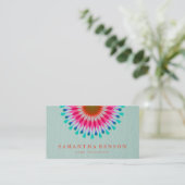 Carte De Visite Logo élégant Lotus Flower Yoga (Debout devant)