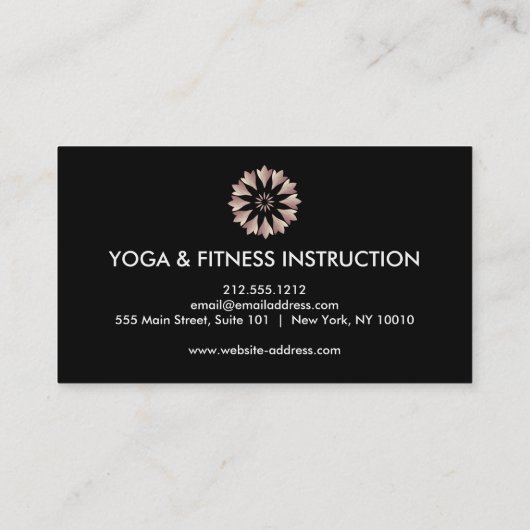 Carte De Visite Logo élégant Lotus Flower Yoga (Dos)