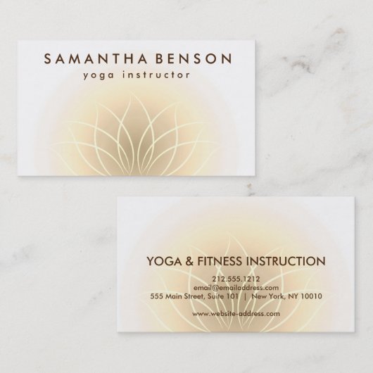 Carte De Visite Logo élégant Lotus Flower Yoga (Devant / Derrière)