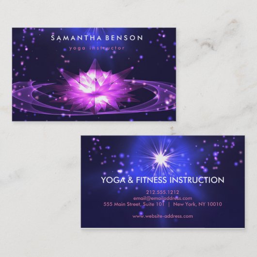 Carte De Visite Logo élégant Lotus Flower Yoga (Devant / Derrière)