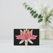 Carte De Visite Logo élégant Lotus Flower Yoga (Debout devant)