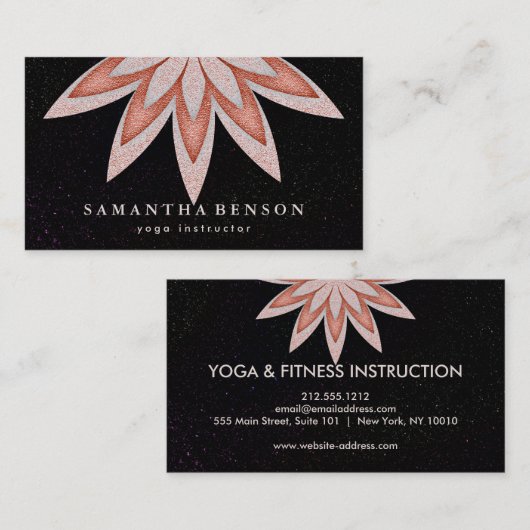 Carte De Visite Logo élégant Lotus Flower Yoga (Devant / Derrière)